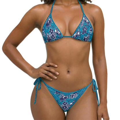Bull Riding Bikini Set for Women, Two Piece Swimsuit, Bull Riding and Floral Print Beachwear | Azhawaiian