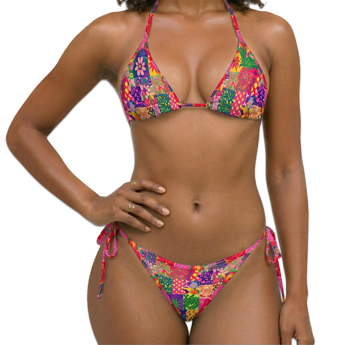 Tropical Pineapple Bikini Set for Women, Two Piece Swimsuit, Fruit Beachwear | Azhawaiian