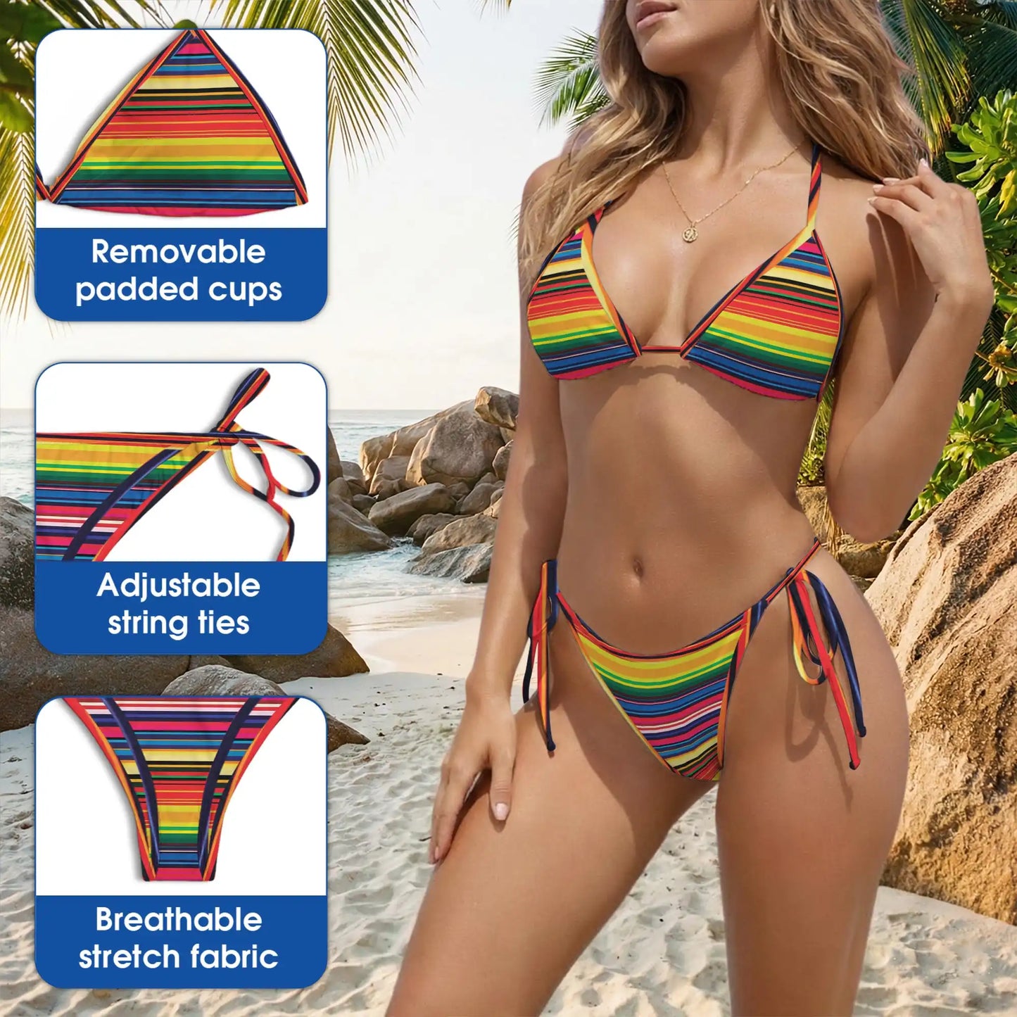 Surfer Chicken Bikini Set for Women, Two Piece Swimsuit, Chicken and Surfing Print Beachwear | Azhawaiian