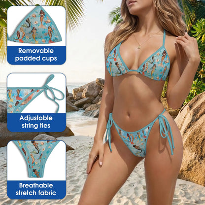 Mermaid Coral Reef Bikini Set, Ocean Fantasy Two Piece Swimsuit | Azhawaiian