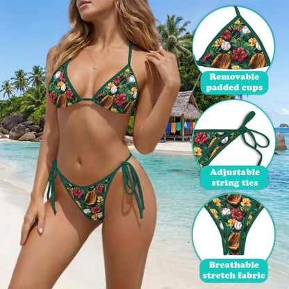 Baseball Bikini Set for Women, Two Piece Swimsuit, Tropical Sports Beachwear | Azhawaiian