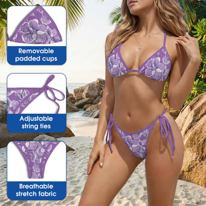 Hibiscus Bikini Set, Tropical Floral Two Piece Swimsuit | Azhawaiian