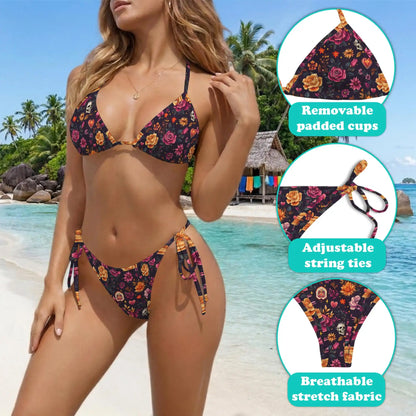 Valentine's Day Bikini Set for Women, Two Piece Swimsuit, Romantic Floral Beachwear | Azhawaiian