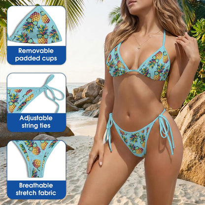Pineapple Sunglasses Bikini Set, Tropical Two Piece Swimsuit | Azhawaiian
