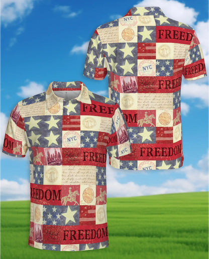 Independence Day Patriotic Polo Shirt for Men | Azhawaiian