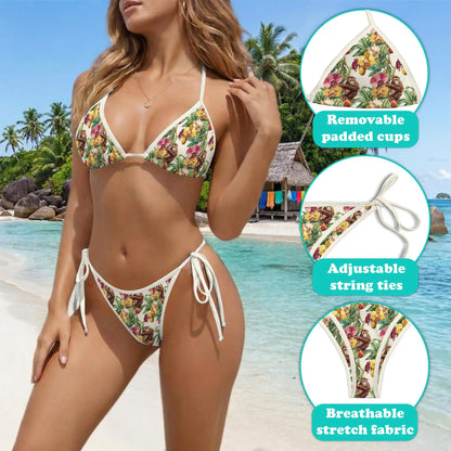 Monkey Bikini Set for Women, Two Piece Swimsuit, Tropical Animal Beachwear | Azhawaiian