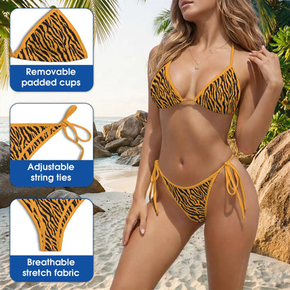 Tiger Bikini Set, Wild Animal Print Two Piece Swimsuit | Azhawaiian