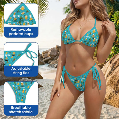 Funny Beer Bikini Set, Novelty Two Piece Swimsuit | Azhawaiian
