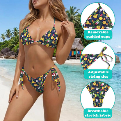 Softball Simple Bikini Set for Women, Two Piece Swimsuit, Tropical Sports Beachwear | Azhawaiian
