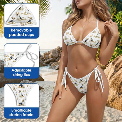 Corgi Bikini Set for Women, Two Piece Swimsuit, Dog-Themed Beachwear | Azhawaiian