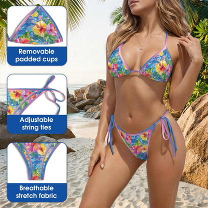 Roselle Seas Bikini Set for Women, Two Piece Swimsuit, Floral Beachwear | Azhawaiian  2. Description
