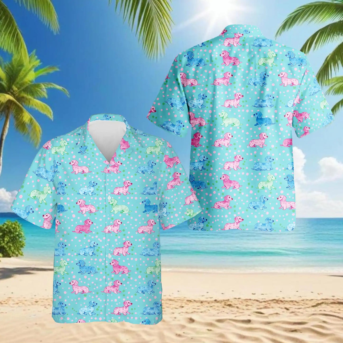 Dachshund Hawaiian Shirt For Men| Azhawaiian