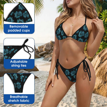 Sea Turtle Bikini Set for Women, Two Piece Swimsuit, Turtle Print Beachwear | Azhawaiian