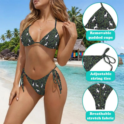 Tropical Goat Bikini Set for Women, Two Piece Swimsuit, Rustic Animal Beachwear | Azhawaiian
