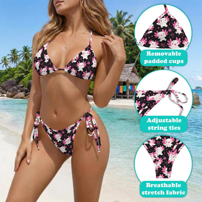 Funny Axolotl Bikini Set for Women, Two Piece Swimsuit, Cute Kawaii Beachwear | Azhawaiian