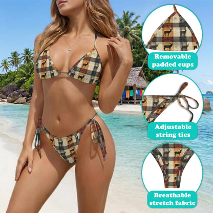Rustic Deer Bikini Set for Women, Two Piece Swimsuit, Woodland Animal Beachwear | Azhawaiian