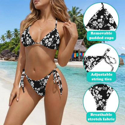 Japanese Aesthetic Sakura Bikini Set for Women, Two Piece Swimsuit, Floral Beachwear | Azhawaiian