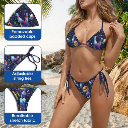 Beach Bowling Bikini Set, Cosmic Two Piece Swimsuit | Azhawaiian