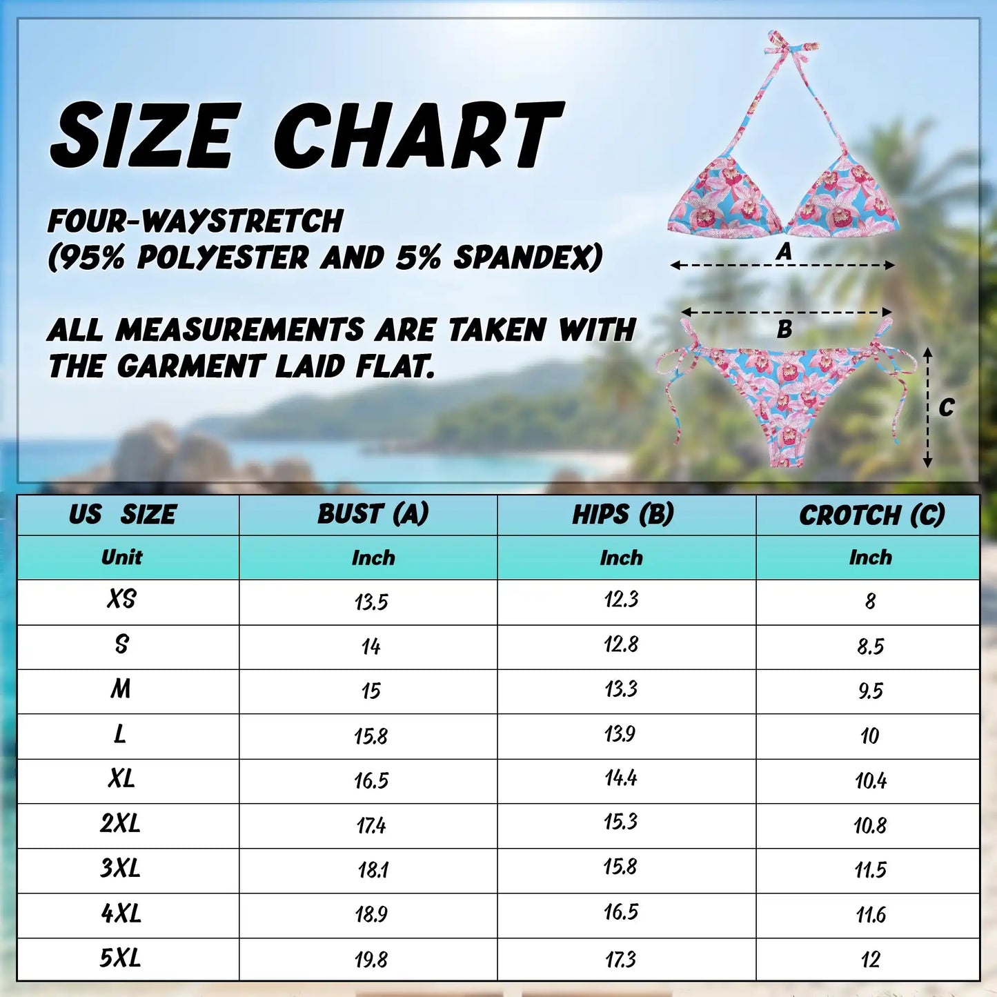 Pink Orchid Bikini Set for Women, Two Piece Swimsuit, Tropical Floral Beachwear | Azhawaiian