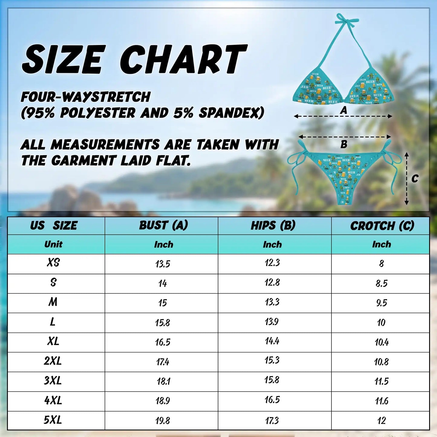 Funny Beer Bikini Set for Women, Two Piece Swimsuit, Beer Lover Beachwear | Azhawaiian