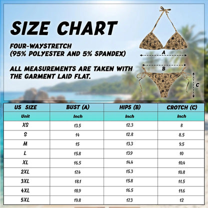 Moon and Sun Bikini Set for Women, Two Piece Swimsuit, Celestial Boho Beachwear | Azhawaiian