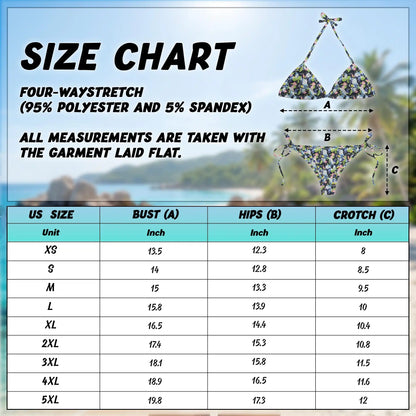 Butterfly Flowers Bikini Set for Women, Two Piece Swimsuit, Floral Butterfly Beachwear | Azhawaiian