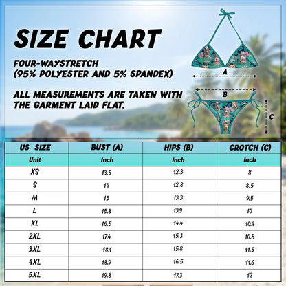 Tropical Pitbull Hibiscus Bikini Set for Women, Two Piece Swimsuit, Tropical Dog Beachwear | Azhawaiian