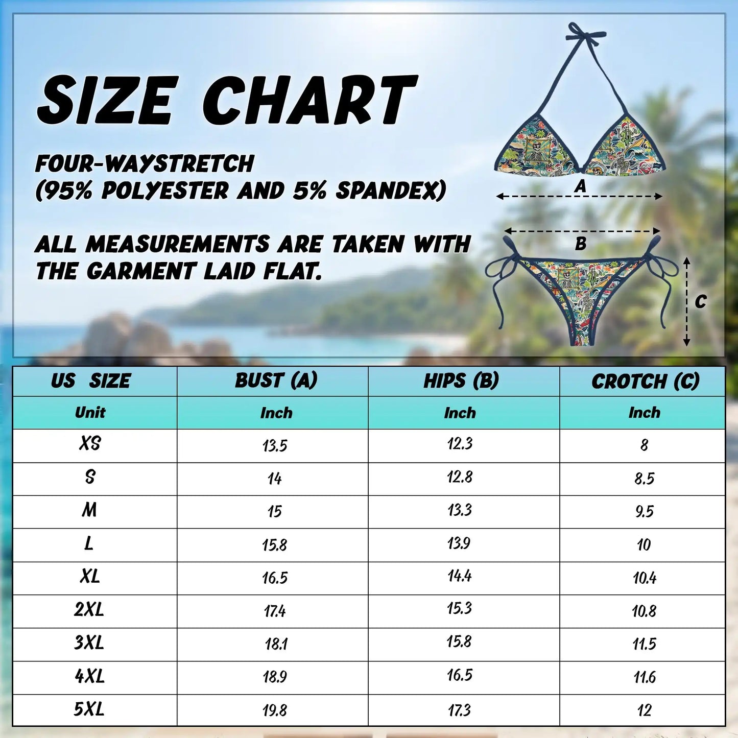 Skeleton Santa Bikini Set for Women Two Piece Swimsuit, Tropical Skull Christmas | Azhawaiian