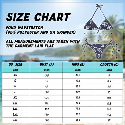Navy Hibiscus Bikini Set for Women, Two Piece Swimsuit, Tropical Floral Beachwear | Azhawaiian