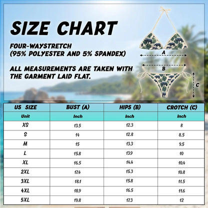 Rhino Bikini Set for Women, Two Piece Swimsuit, Tropical Safari Beachwear | Azhawaiian