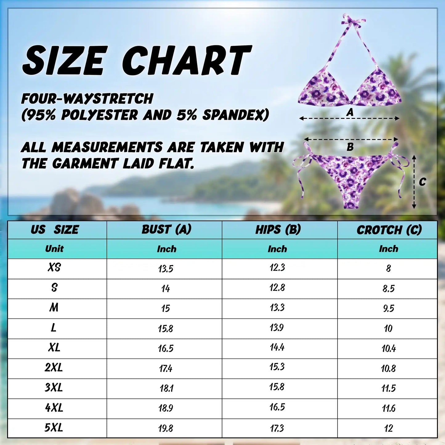Purple Orchid Bikini Set for Women, Two Piece Swimsuit, Tropical Floral Beachwear | Azhawaiian