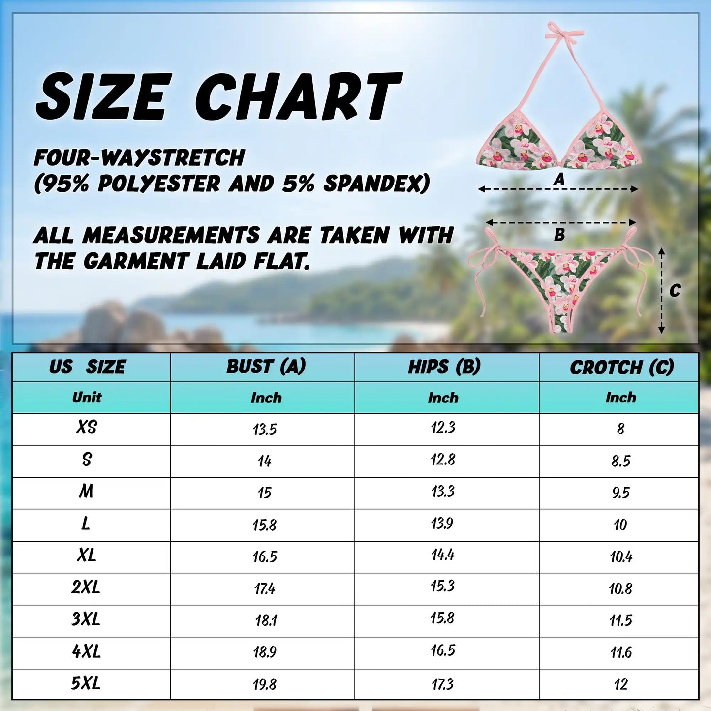 Pink Orchid Bikini Set for Women, Two Piece Swimsuit, Tropical Floral Beachwear | Azhawaiian
