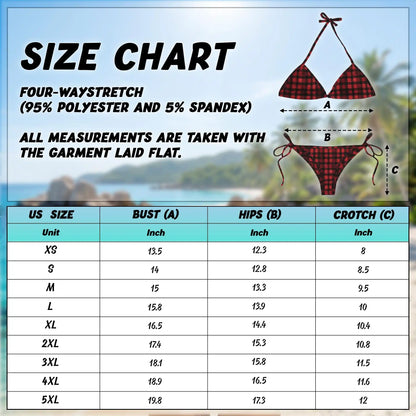 Buffalo Plaid Bikini Set for Women, Two Piece Swimsuit, Classic Checkered Beachwear | Azhawaiian