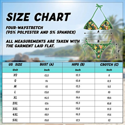 Cocktail And Fruit Bikini Set for Women, Two Piece Swimsuit, Tropical Drink Beachwear | Azhawaiian