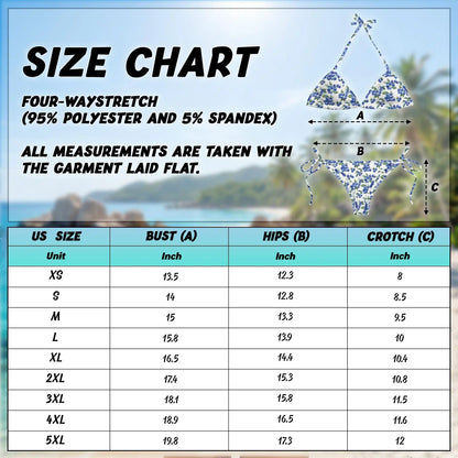 Blueberry Bikini Set for Women, Two Piece Swimsuit, Fruit Print Beachwear | Azhawaiian