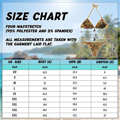 Gambling Poker Bikini Set for Women, Two Piece Swimsuit, Skull Casino Beachwear | Azhawaiian
