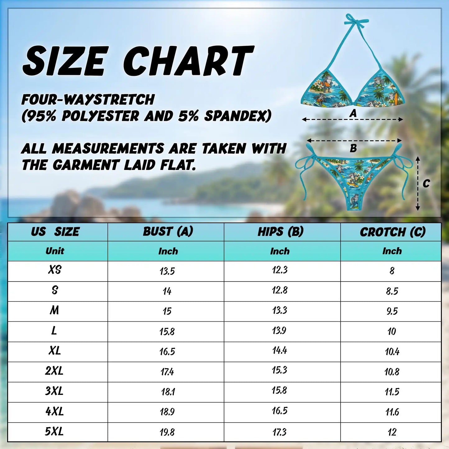 Surfing Shark Bikini Set for Women, Two Piece Swimsuit, Tropical Ocean Beachwear | Azhawaiian
