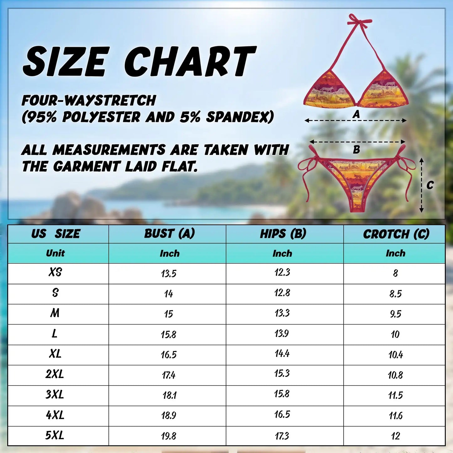 Tropical Coyote Bikini Set for Women, Two Piece Swimsuit, Desert Wildlife Beachwear | Azhawaiian