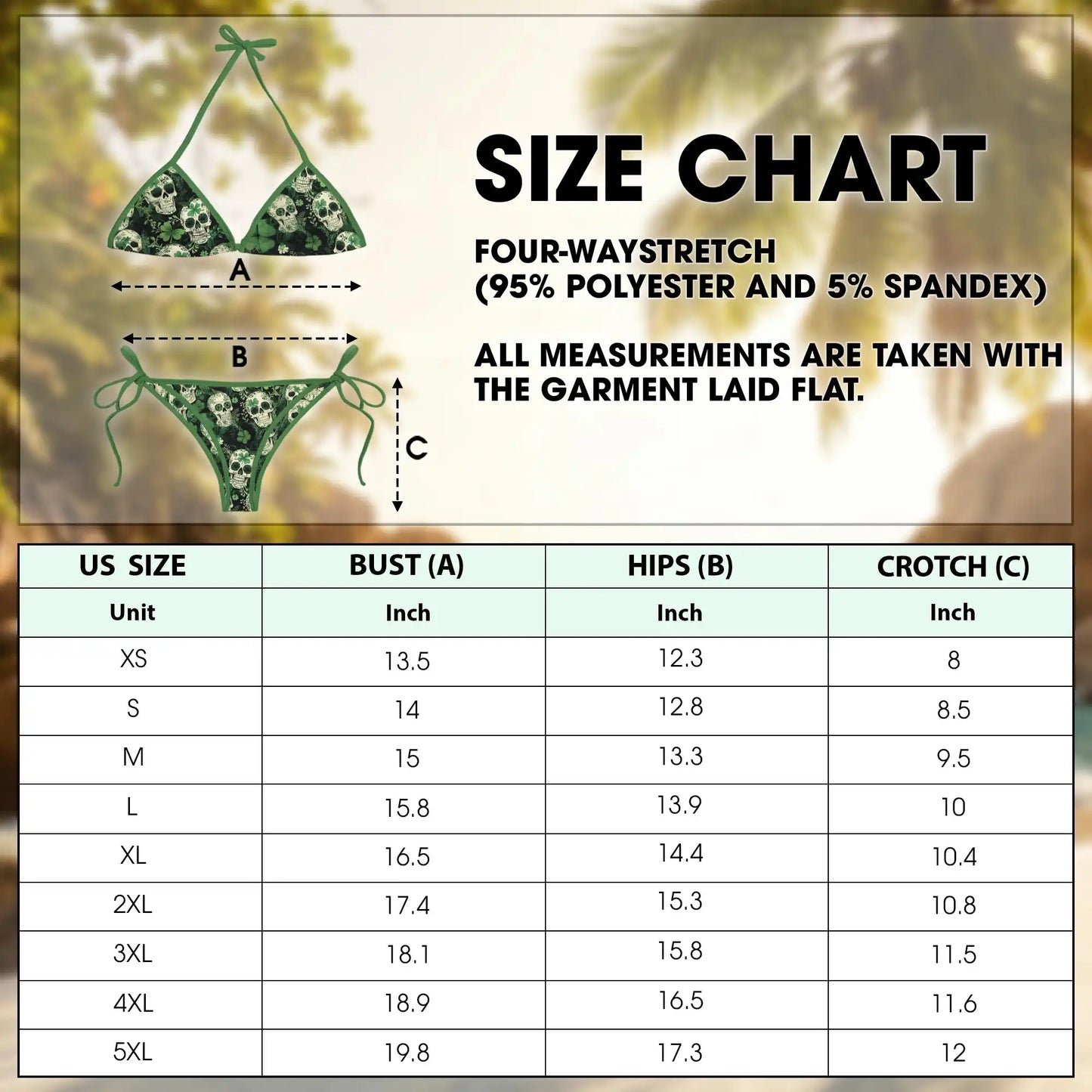 Shamrock Skull Bikini Set, Gothic St. Patrick’s Day Two Piece Swimsuit | Azhawaiian