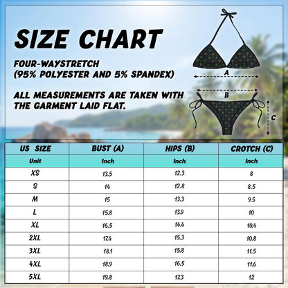 Mardi Gras Pattern Bikini Set for Women Two Piece Swimsuit, Festival Fleur de Lis | Azhawaiian