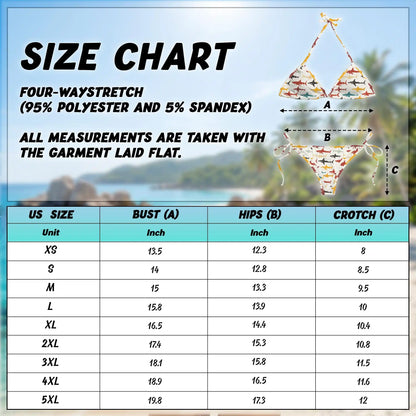 Sharks Bikini Set for Women, Two Piece Swimsuit, Ocean Beachwear | Azhawaiian