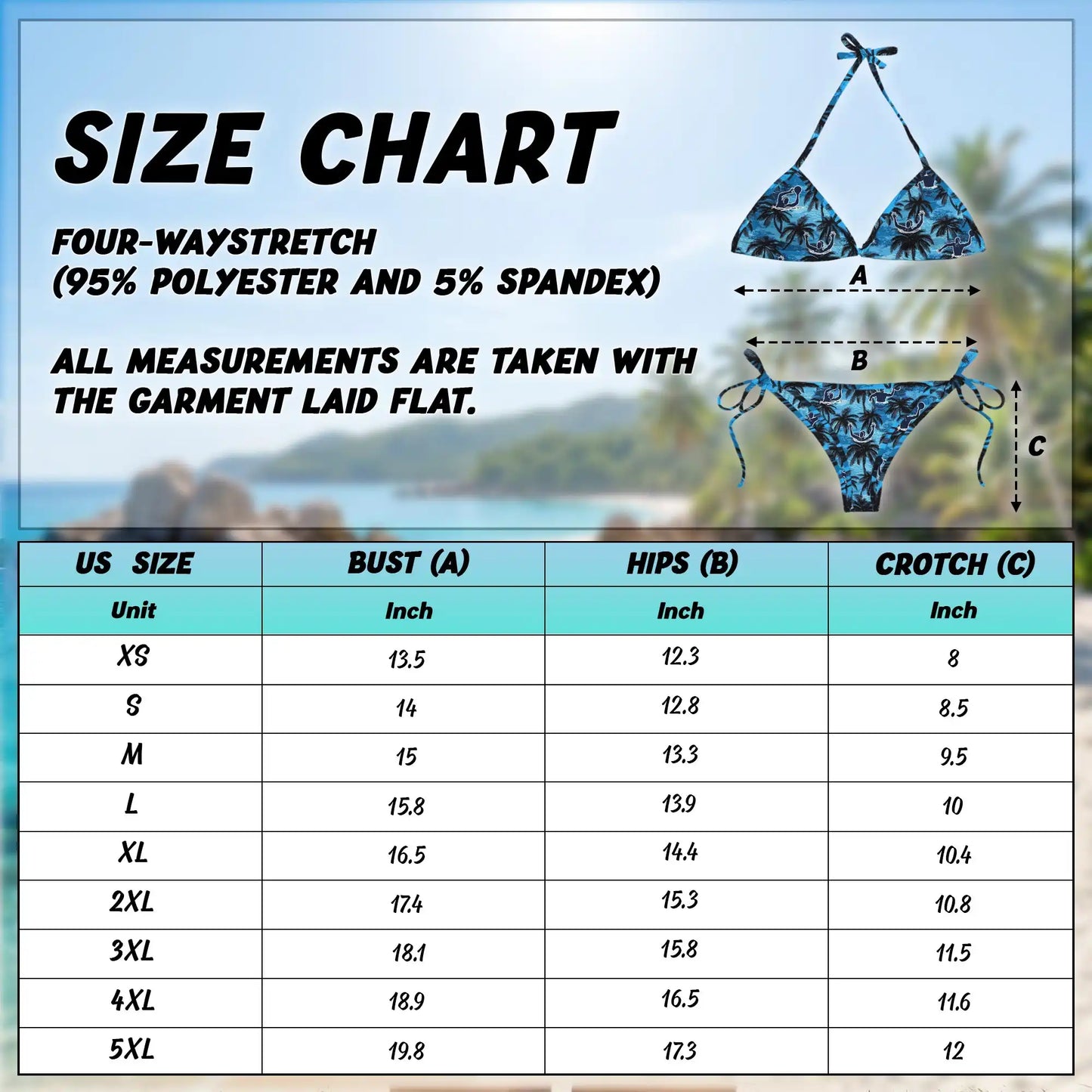 Coconut Tree Bikini Set for Women, Two Piece Swimsuit, Tropical Palm Beachwear | Azhawaiian