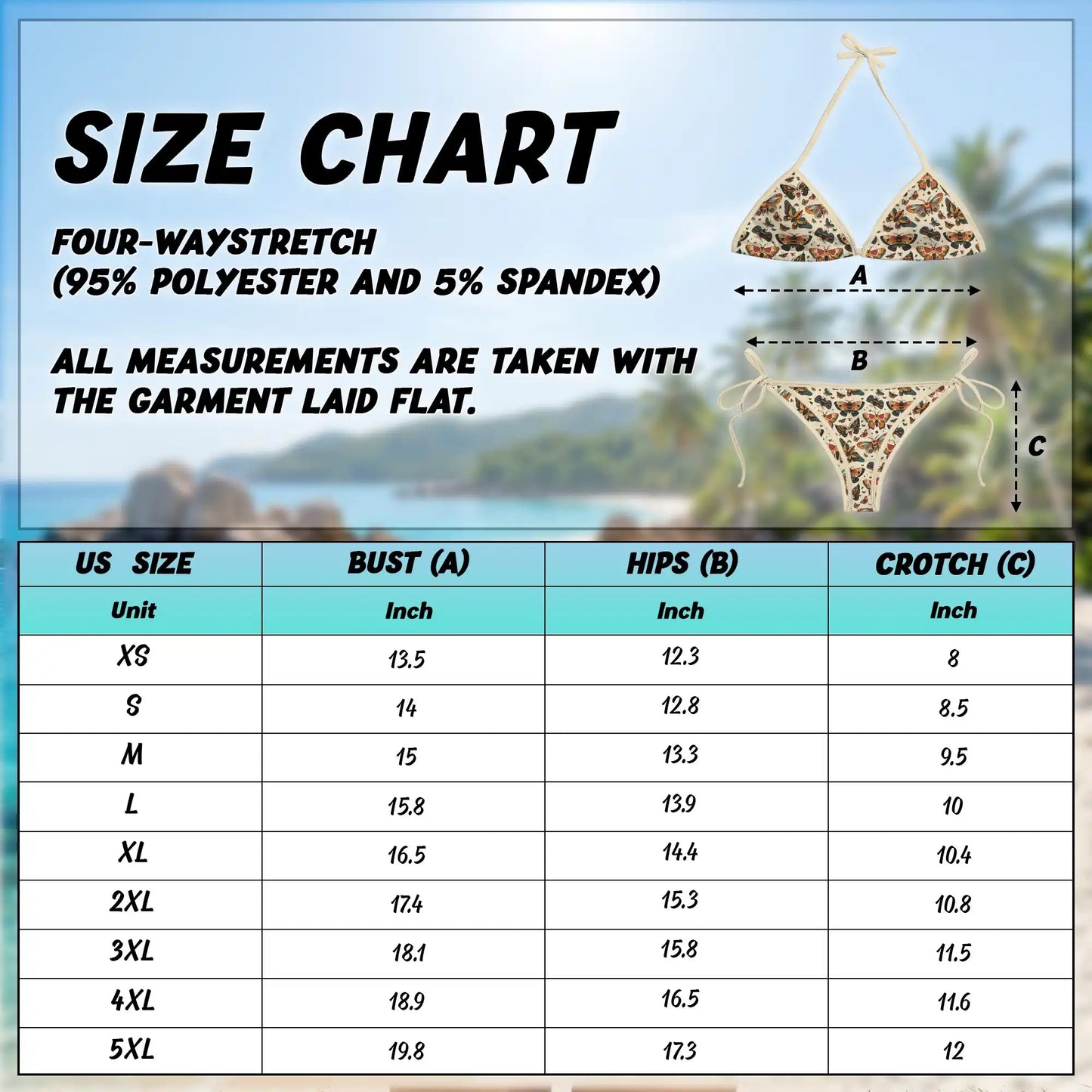 Vintage Butterfly Bikini Set for Women Two Piece Swimsuit, Butterfly Print | Azhawaiian