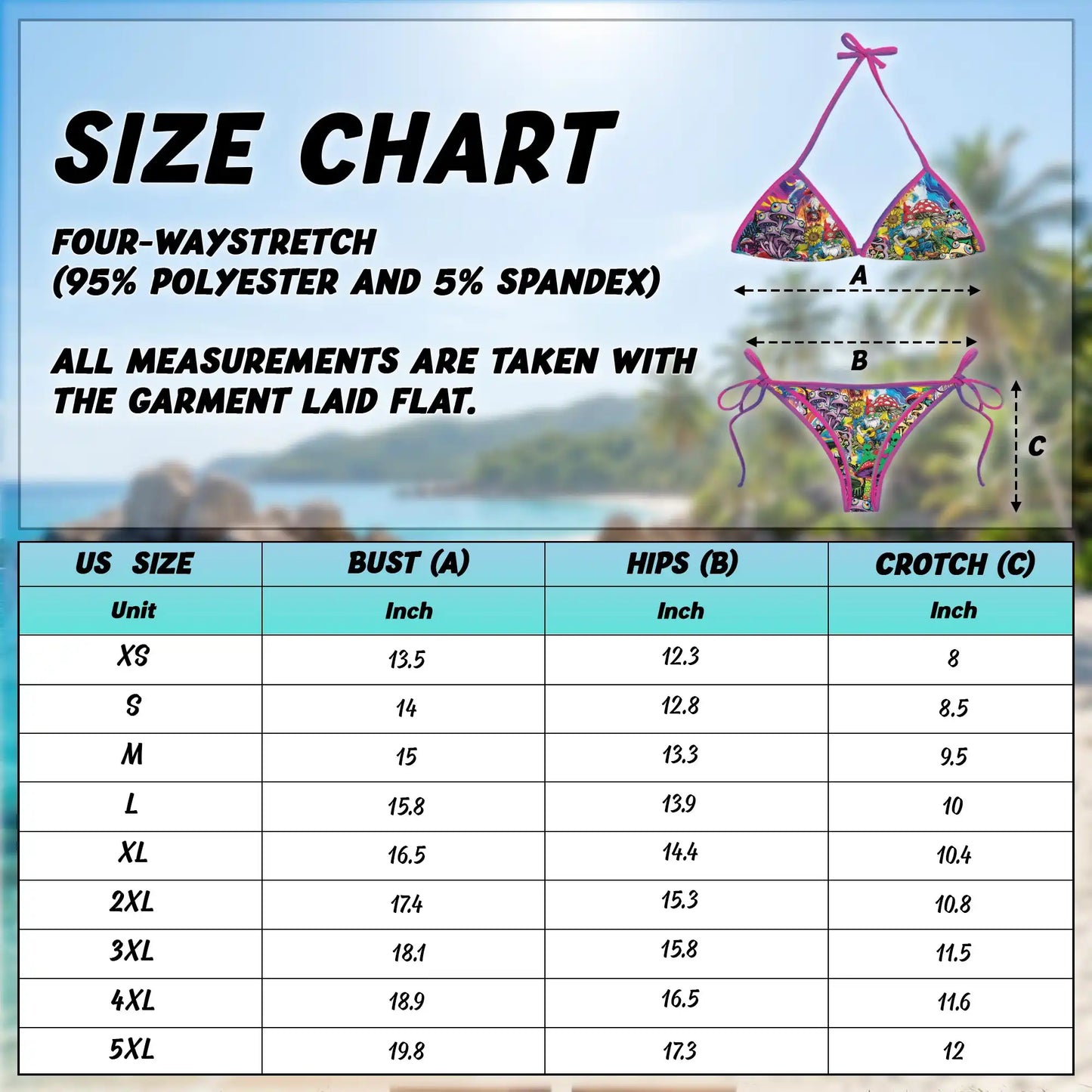 Magic Mushroom Bikini Set for Women, Two Piece Swimsuit, Psychedelic Festival Beachwear | Azhawaiian