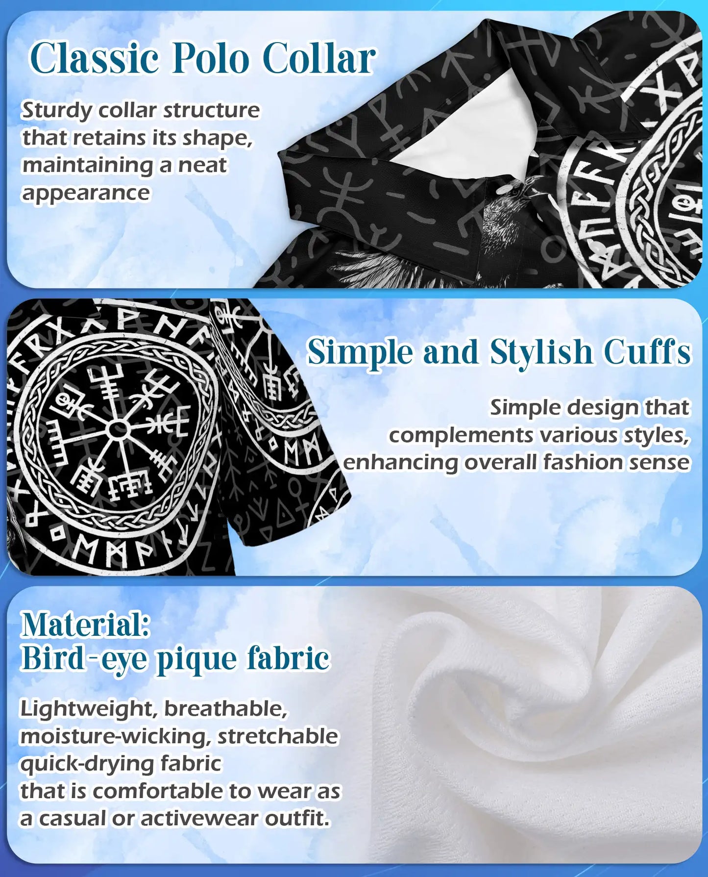 Viking Warrior Polo Shirt for Men, Norse Mythology Style | Azhawaiian