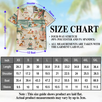 Corgi Beach Hawaiian Shirt, Tropical Surf Print | Azhawaiian