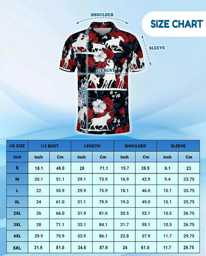 Cowboy Rodeo Bull Riding Polo Shirt for Men, Western Style | Azhawaiian