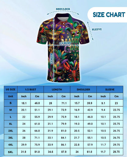 Mardi Gras Mask Polo Shirt - Carnival Festival Style | Azhawaiian