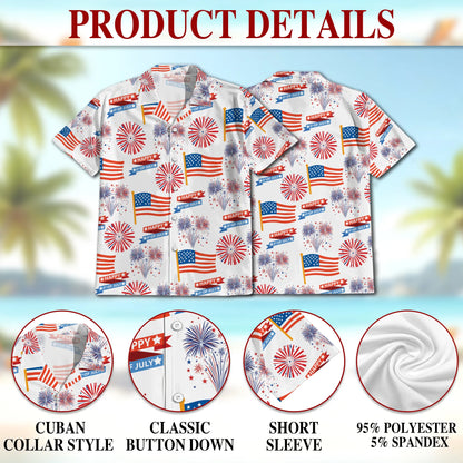 4th of July Patriotic American Matching Dog Owner Hawaiian Shirts, Funny Pet Aloha Shirt for Beach Vacation - Azhawaiian