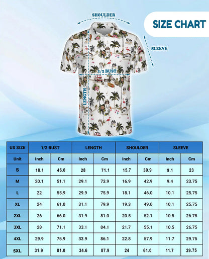 Shih Tzu Tropical Island Polo Shirt for Men- Hawaiian Beach Dog | Azhawaiian